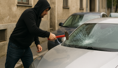 Kalap&aacute;ccsal t&ouml;rte be a sz&eacute;lv&eacute;dőket egy f&eacute;rfi Győrben