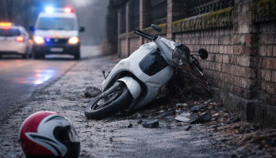 Motoros trag&eacute;dia Sopronban - Jeges &uacute;ton cs&uacute;szott meg, a temető fal&aacute;nak &uuml;tk&ouml;z&ouml;tt